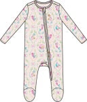 Mermaids 2 Way Zipper Ruffle Back Footie