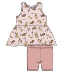 Best Friend Dogs Pink Peplum Tank Top And Bike Short