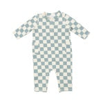 French Terry Checkerboard Gray Mist - Uni Romper