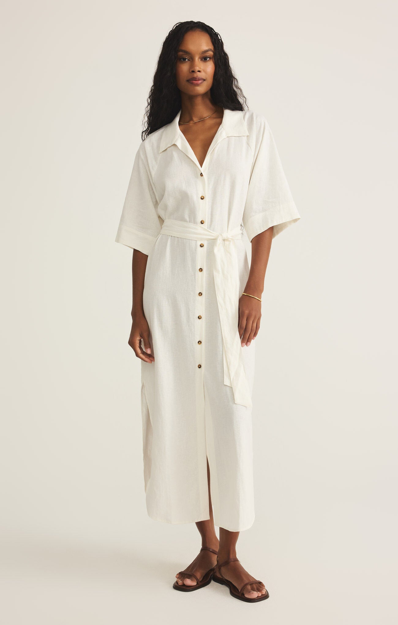 BRISE LINEN MIDI DRESS