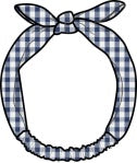 Navy Gingham Knot Headband