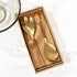 2 PC GOLD & WOOD SALAD SET