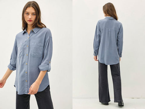 SOFT-WASHED TENCEL OVERSIZED SHIRT