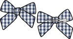 Navy Gingham 2 Pack Hair Bow With Clip