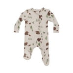 Sweet Brown Bears - 2 Way Zipper Footie