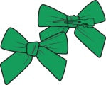 Solid Kelly Green / Vintage Golf Carts 2 Pack Hair Bow w/ Clip