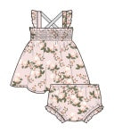 Floating Magnolia Ruffle Strap Smocked Top And Diaper Cover