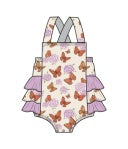 Monarch Butterflies And Milkweed Ruffle Sunsuit