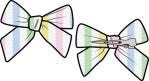 Ric Rac Stripe 2 Pack Hair Bow With Clip