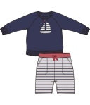 Sailboat French Terry Raglan Sweatshirt With Applique And Short