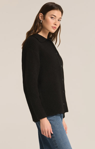 Lennie Button Up Sweater Black