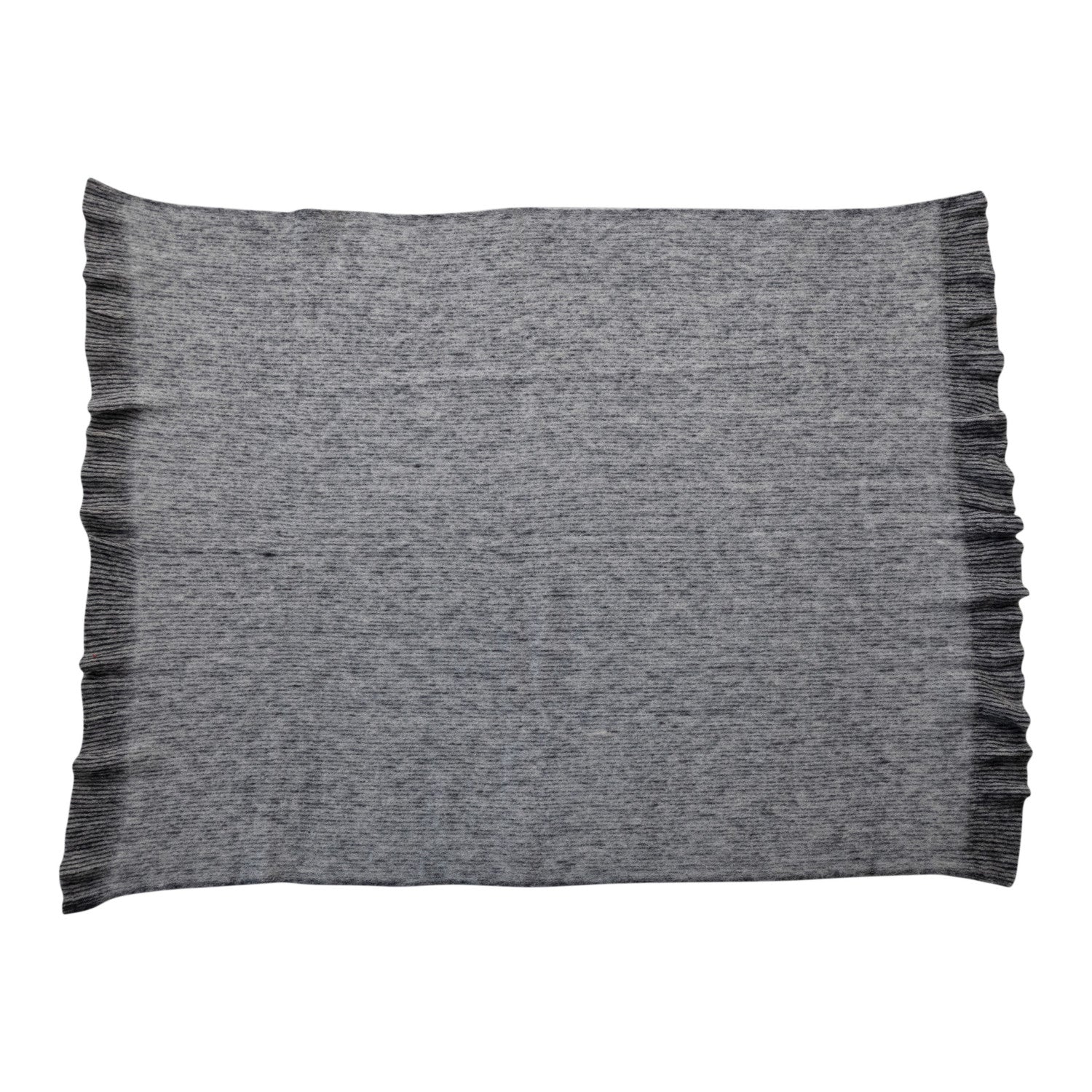 Grey Brushed New Zealand Wool Striped Throw