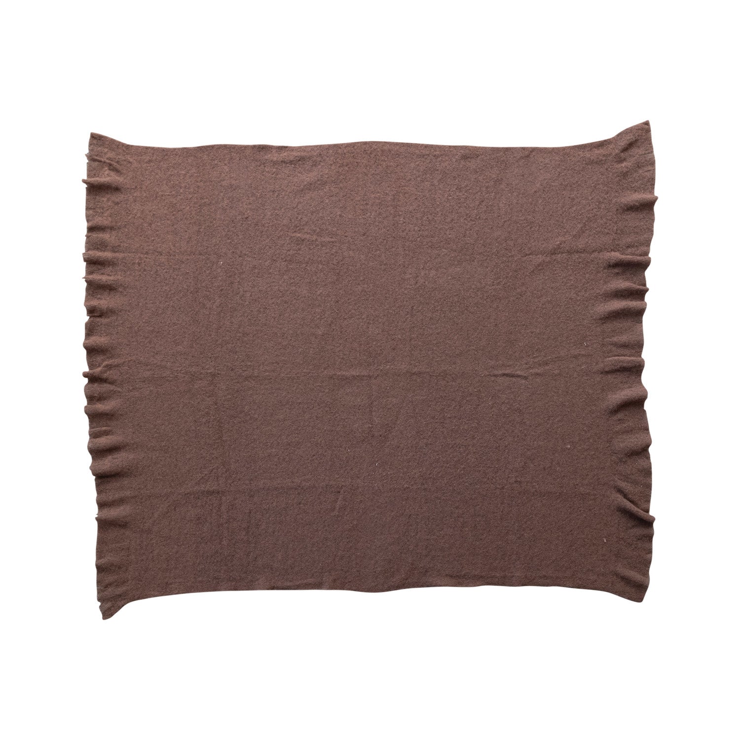 Brown Brushed New Zealand Wool Throw