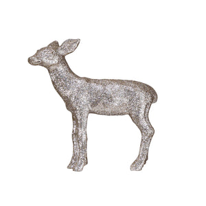 Resin Deer w/ Glitter, Silver Finish